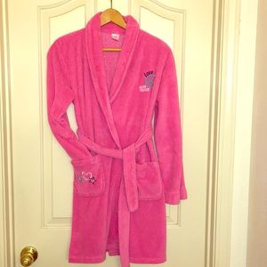 Girls comfy pink robe XL